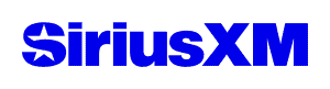 SiriusXM logo in blue and black text on a white background.