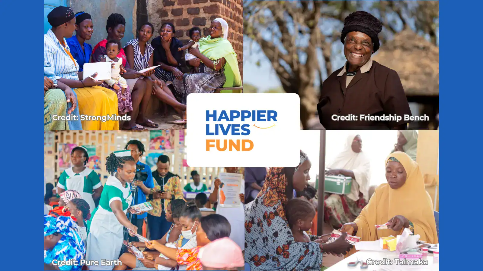 Community members and leaders participating in happiness and wellbeing activities.